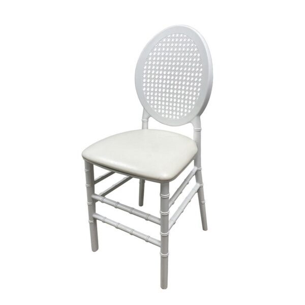 CH-081 | WIMBLEDON DINING CHAIR WHITE WITH WHITE SEAT
