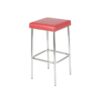 BS-018 | SQ NO BACK BARSTOOL CHROME LEGS WITH RED SEAT