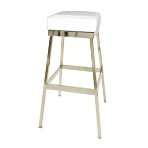 BS-048 | BH ELEGANCE BAR STOOL GOLD FRAME WHITE SEAT