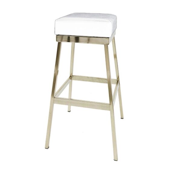 BS-048 | BH ELEGANCE BAR STOOL GOLD FRAME WHITE SEAT