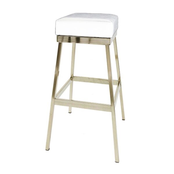 BS-048 | BH ELEGANCE BAR STOOL GOLD FRAME WHITE SEAT
