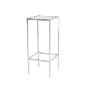 CRU-040 | 18" SQ. WHITE FRAME CRUISER TABLE WITH PLEXI