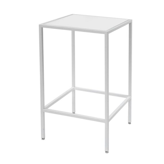 CRU-004 | SQ. WHITE FRAME CRUISER TABLE WITH PLEXI TOP