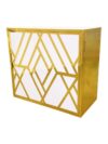 BAR-066 | 4FT GEO GEM BAR GOLD FRAME BAR WHITE PLEXI