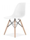 CH-055 | EIFFEL CHAIR ARMLESS WHITE SEAT WOOD LEGS
