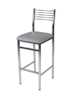 BS-001 | WIREBACK BARSTOOL CHROME FRAME GREY SEAT