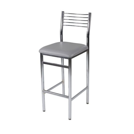 BS-001 | WIREBACK BARSTOOL CHROME FRAME GREY SEAT