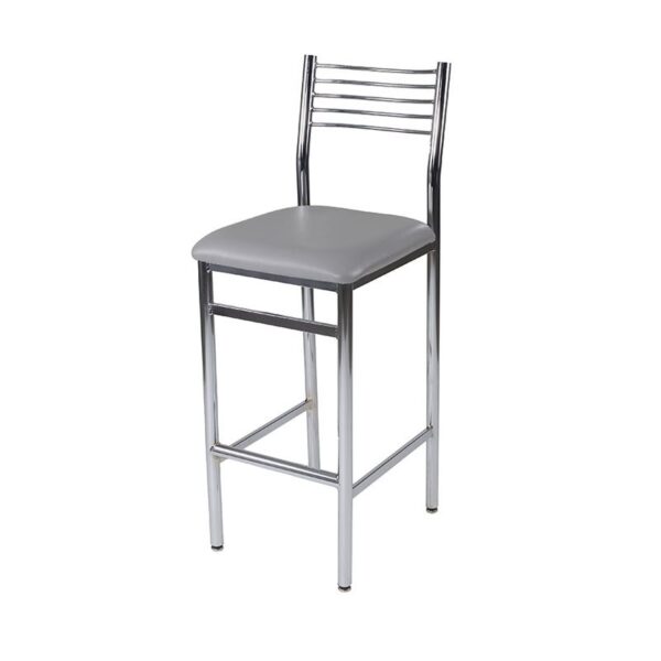 BS-001 | WIREBACK BARSTOOL CHROME FRAME GREY SEAT
