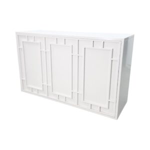 BAR-080 | 6FT GEO WINDOW BAR WHITE FRAME WHITE PLEXI