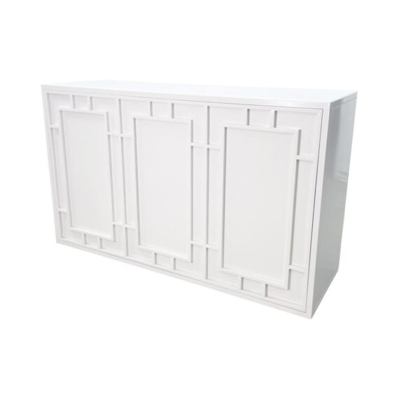BAR-080 | 6FT GEO WINDOW BAR WHITE FRAME WHITE PLEXI