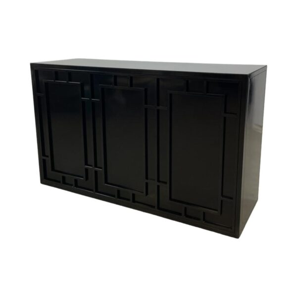 BAR-081 | 6FT GEO WINDOW BAR BLACK FRAME BLACK PLEXI