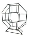 BAR-083 | GEO OCTAGON WINE SHELF BLACK FRAME BLACK PLEXI