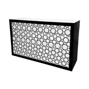 BAR-084 | 6FT GEO BUBBLE BLACK FRAME BAR WHITE PLEXI