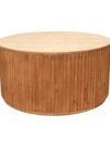CT-075 | SYDNEY FLUTED ROUND COFFEE TABLE NATURAL WOOD