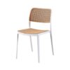 CH-140 | WHITE RESIN OUTDOOR NATURAL CANE CHAIR