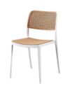 CH-140 | WHITE RESIN OUTDOOR NATURAL CANE CHAIR