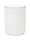 ET-073 | SYDNEY FLUTED ROUND END TABLE WHITE WOOD