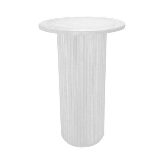 CRU-072 | SYDNEY FLUTED ROUND CRUISER TABLE WHITE WOOD