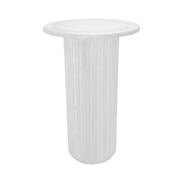 CRU-072 | SYDNEY FLUTED ROUND CRUISER TABLE WHITE WOOD