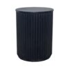 ET-074 | SYDNEY FLUTED ROUND END TABLE BLACK WOOD
