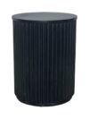 ET-074 | SYDNEY FLUTED ROUND END TABLE BLACK WOOD
