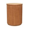ET-075 | SYDNEY FLUTED ROUND END TABLE NATURAL WOOD