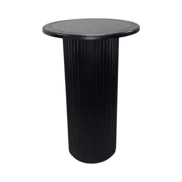 CRU-073 | SYDNEY FLUTED ROUND CRUISER TABLE BLACK WOOD