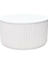 CT-073 | SYDNEY FLUTED ROUND COFFEE TABLE WHITE WOOD