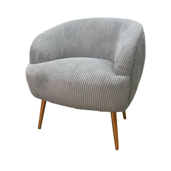 SS-663 | MIA CORDUROY SINGLE CHAIR GREY