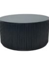 CT-074 | SYDNEY FLUTED ROUND COFFEE TABLE BLACK WOOD