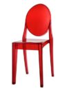 CH-013 | TRANSPARENT RED ACRYLIC ROUND BACK CHAIR