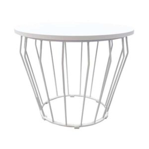 ET-090 | WHITE MAZE WIRE ROUND END TABLE