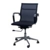 OF-033 | BLACK MESH BACK MEETING CHAIR CHROME FRAME ON CASTERS