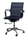 OF-033 | BLACK MESH BACK MEETING CHAIR CHROME FRAME ON CASTERS