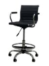OF-017 | BLACK RIPPLEBACK COUNTER STOOL ON CASTERS