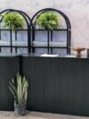 BAR-089 | SYDNEY ARCHED BAR SHELF BLACK WOOD
