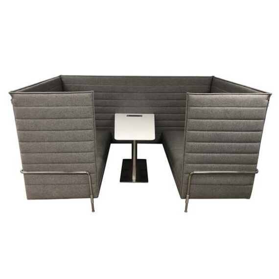 OF-050 | LIGHT GREY FABRIC MEETING POD WITH CHARGING TABLE