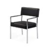 OF-023 | OPEN BACK CHROME FRAME MEETING CHAIR BLACK SEAT & BACK