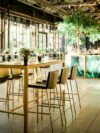 COMM-013 | SEAMLESS 24" COMMUNAL TABLE GOLD FRAME WITH PLEXI TOP