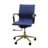OF-039 | BLUE MEETING CHAIR GOLD FRAME R/B ON CASTERS