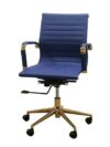 OF-039 | BLUE MEETING CHAIR GOLD FRAME R/B ON CASTERS