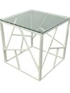 ET-056 | CC END TABLE WHITE FRAME WITH CLEAR GLASS TOP