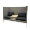 OF-055 | GREY/BLACK 2 SEAT MEETING POD WITH CHARGING