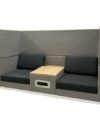 OF-055 | GREY/BLACK 2 SEAT MEETING POD WITH CHARGING