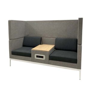 OF-055 | GREY/BLACK 2 SEAT MEETING POD WITH CHARGING