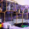 BAR-052 | GEO OCTAGON WINE SHELF GOLD FRAME CLEAR PLEXI