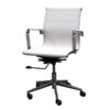OF-032 | WHITE MESH BACK MEETING CHAIR CHROME FRAME ON CASTERS