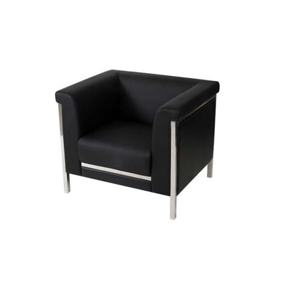 SS-007 | SQUARE BACK TUB CHAIR BLACK