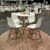 CRU-047 | EIFFEL ROUND CRUISER WHITE TOP WOOD LEGS