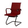 OF-025 | RED MEETING CHAIR RIPPLEBACK SLED BASE